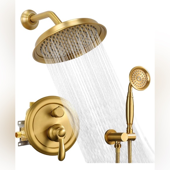 Homekicen Other - Homekicen Brushed Gold Shower System with Handheld Sprayer